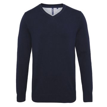 AQ042 | Men´s Cotton Blend V Neck Sweater | 01/25