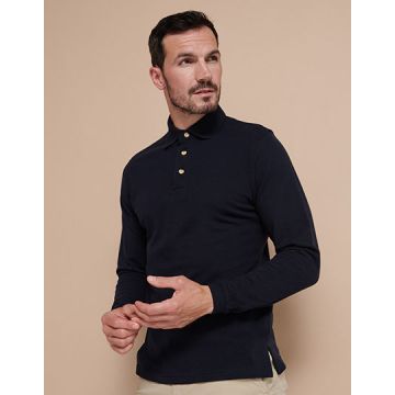 W105 | Long Sleeved Cotton Piqué Polo Shirt | Henbury