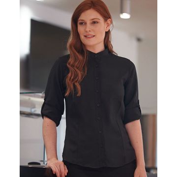 W593 | Ladies´ Mandarin Shirt Roll Tab Sleeve | Henbury